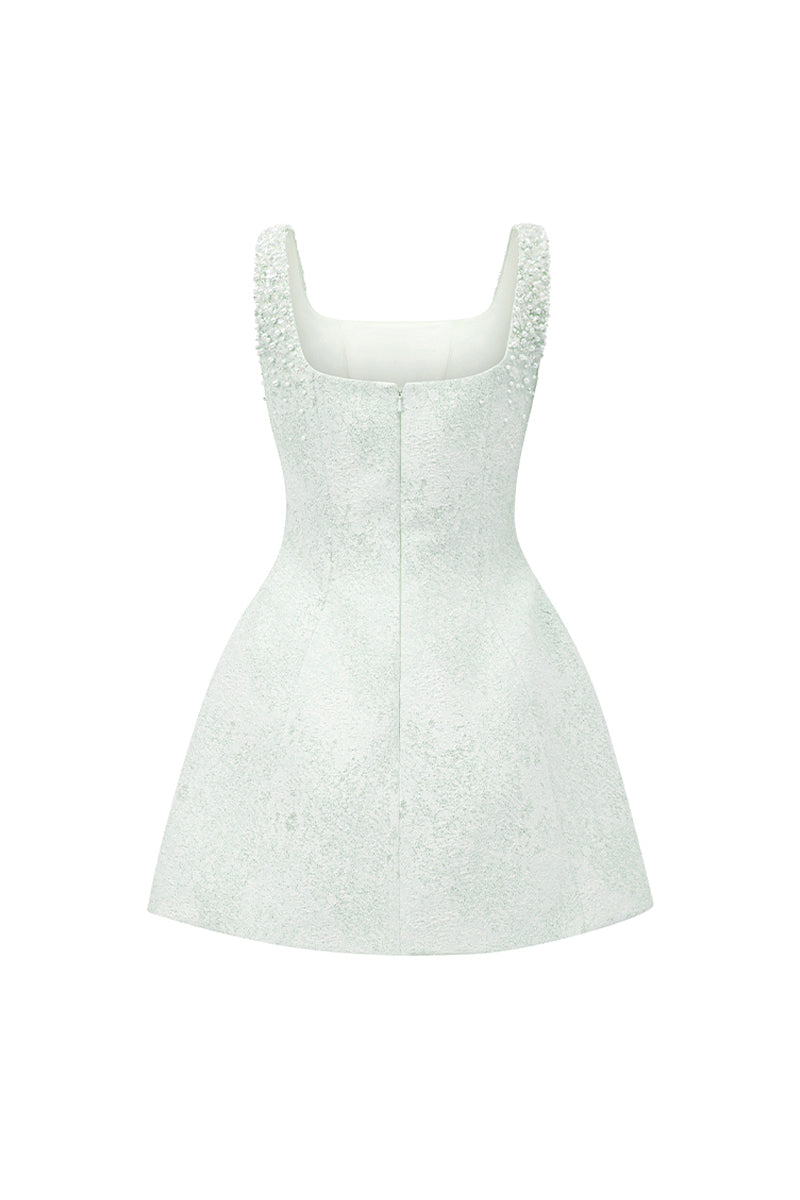 Ivoire Brocade Mini Dress