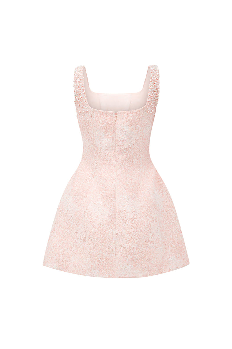 Ivoire Brocade Mini Dress