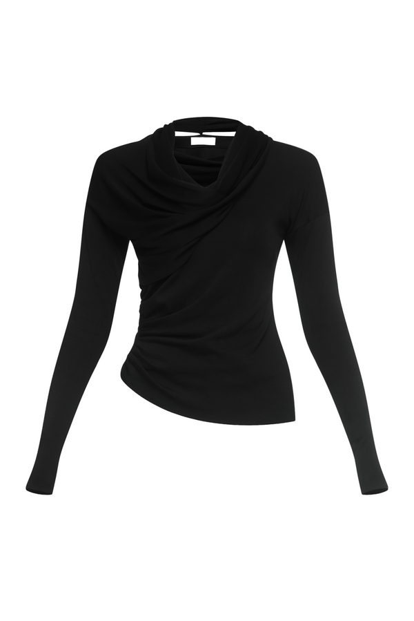 Lyraeus Cowl Draped Top