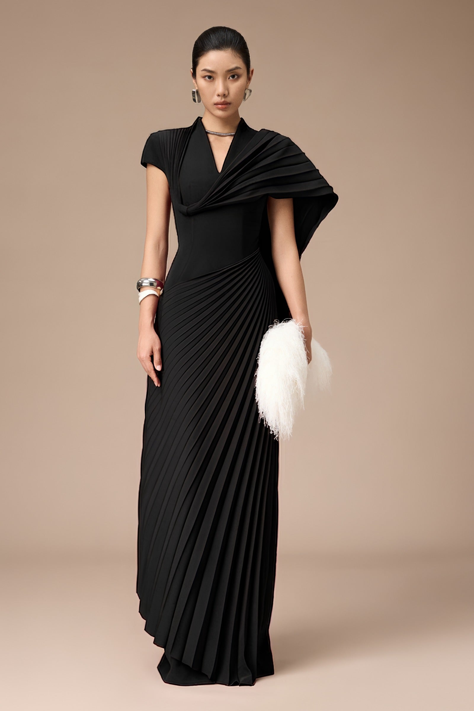 Cambon Pleated Maxi Dress