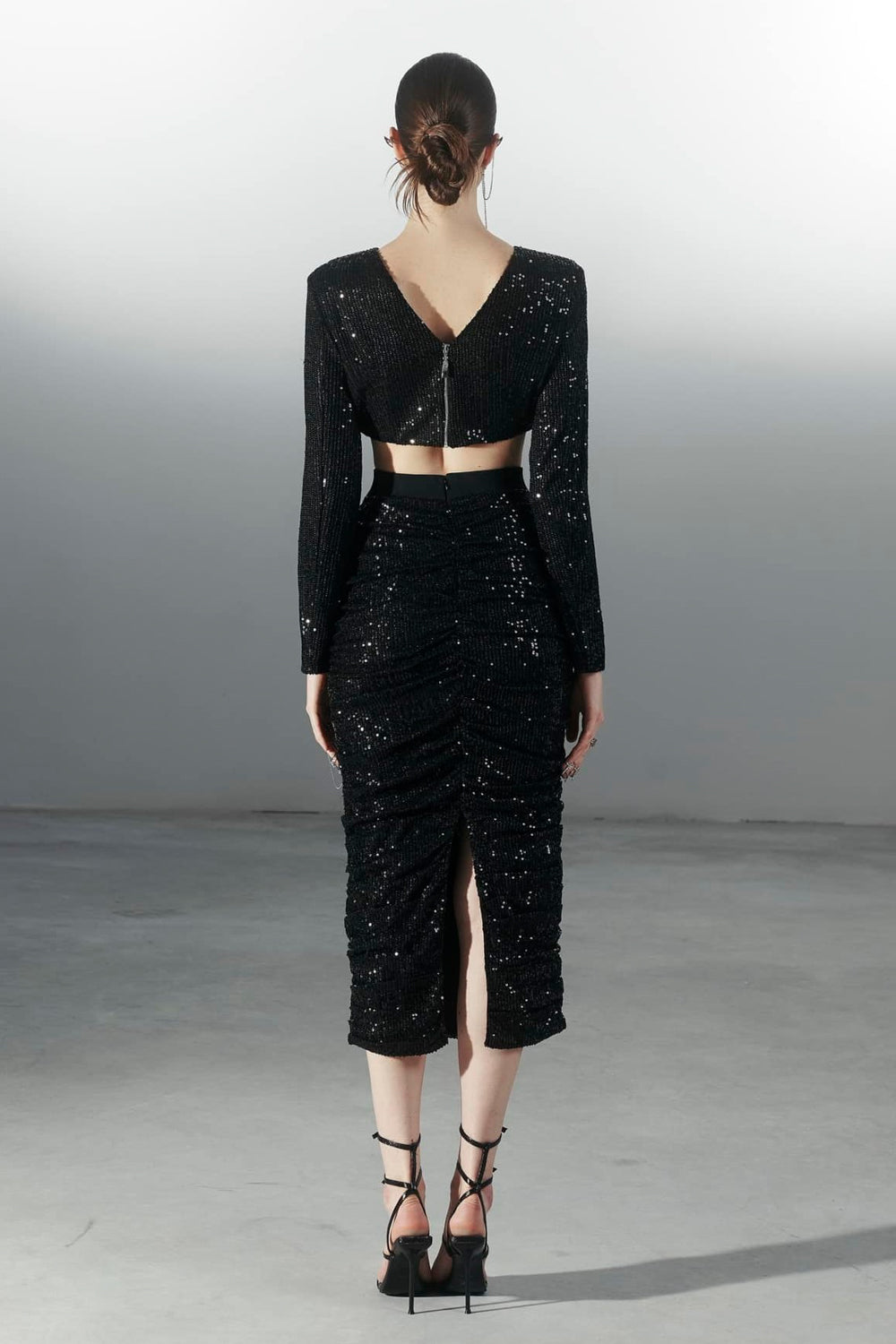 Canyon Sheath Sequin Polyester Midi Skirt