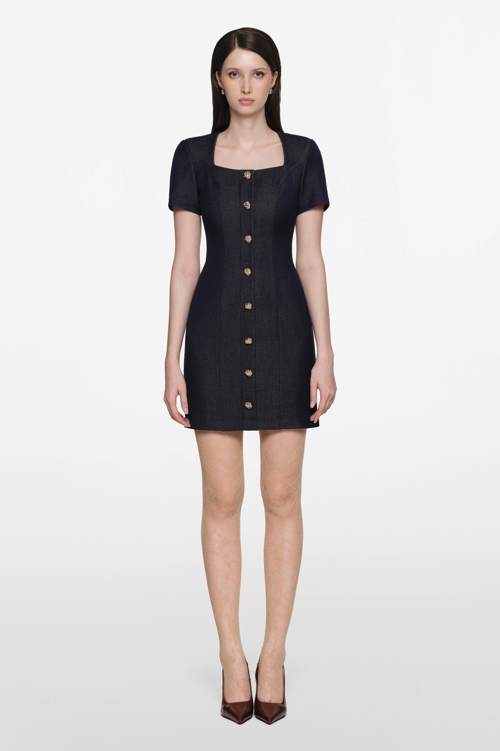 Isadora Button Mini Dress