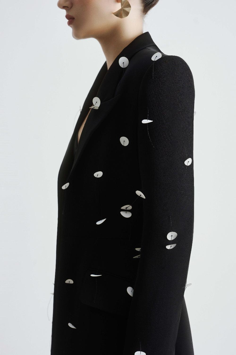 Malani Structured Square Shoulder Polyester Blazer - MEAN BLVD
