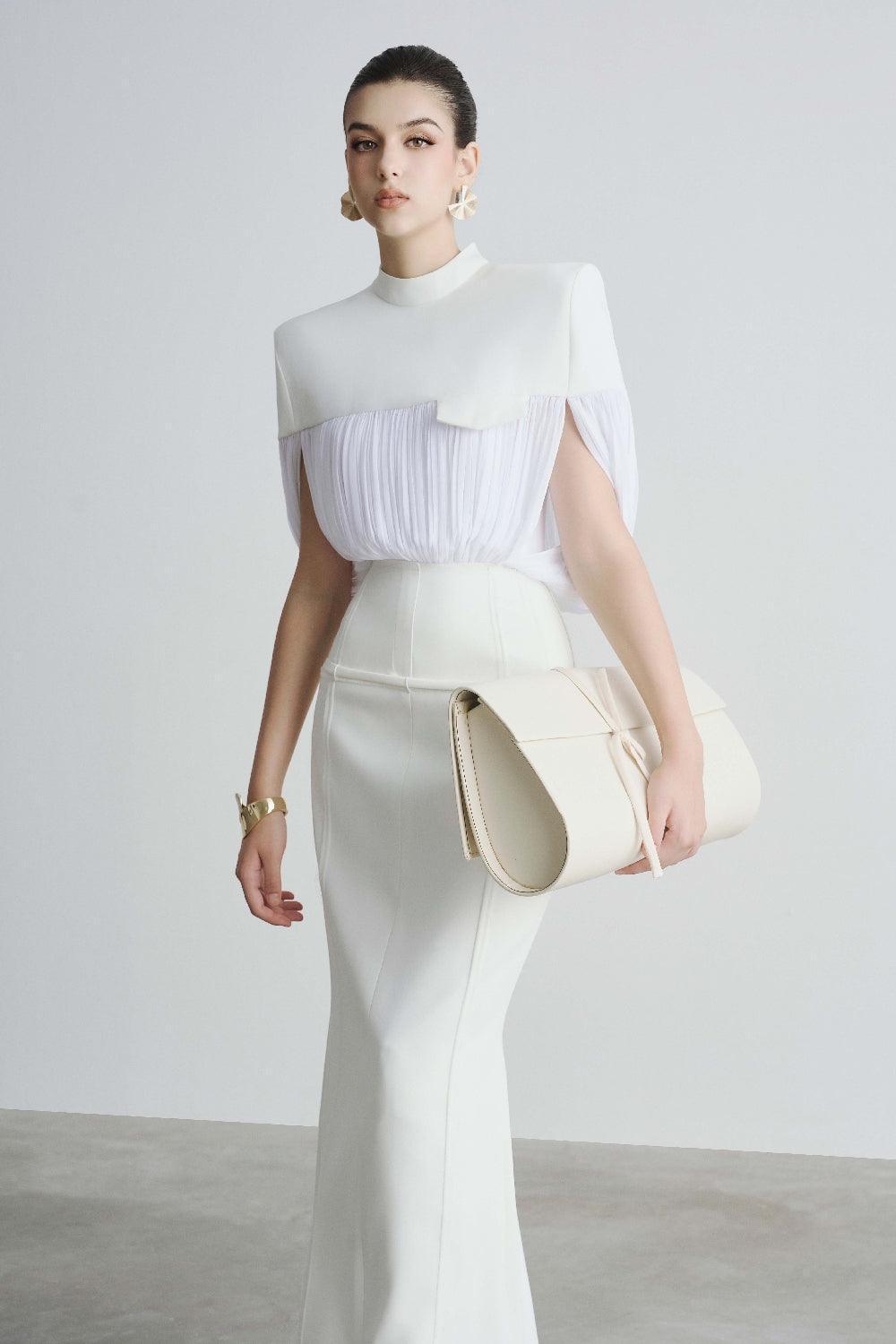 Grace Cape High Neck Polyester Top - MEAN BLVD