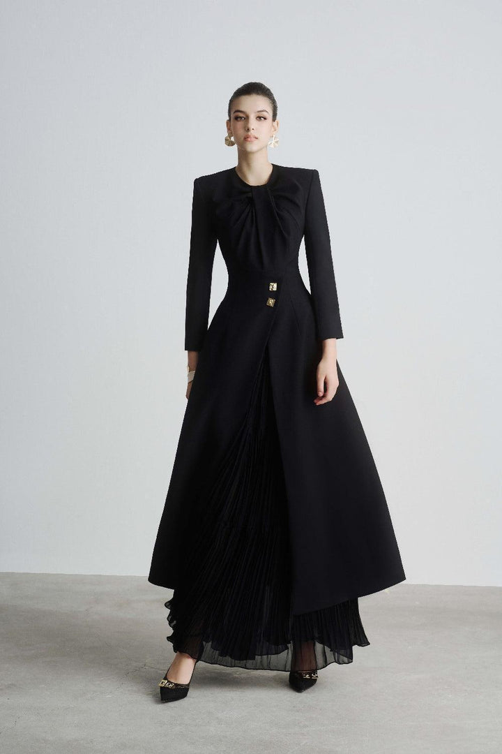 Heloris Pleated Layered Polyester Floor Length Skirt - MEAN BLVD