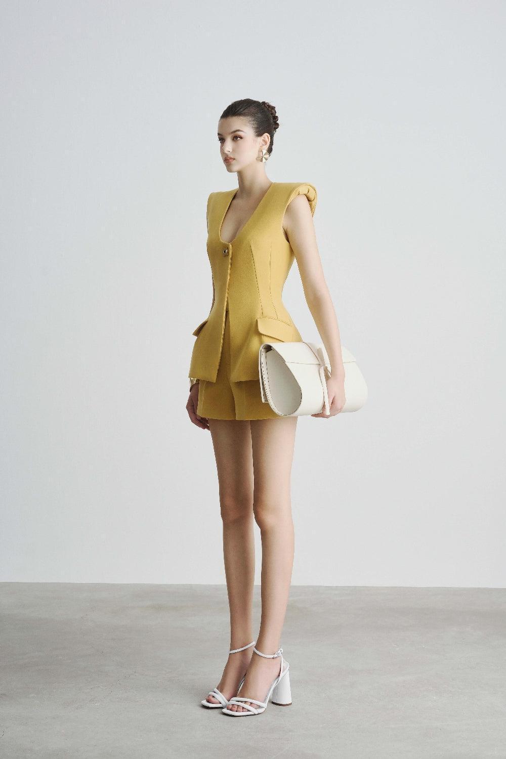 Dorothy Peplum Flap Pocket Polyester Top - MEAN BLVD