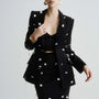 Malani Structured Square Shoulder Polyester Blazer - MEAN BLVD