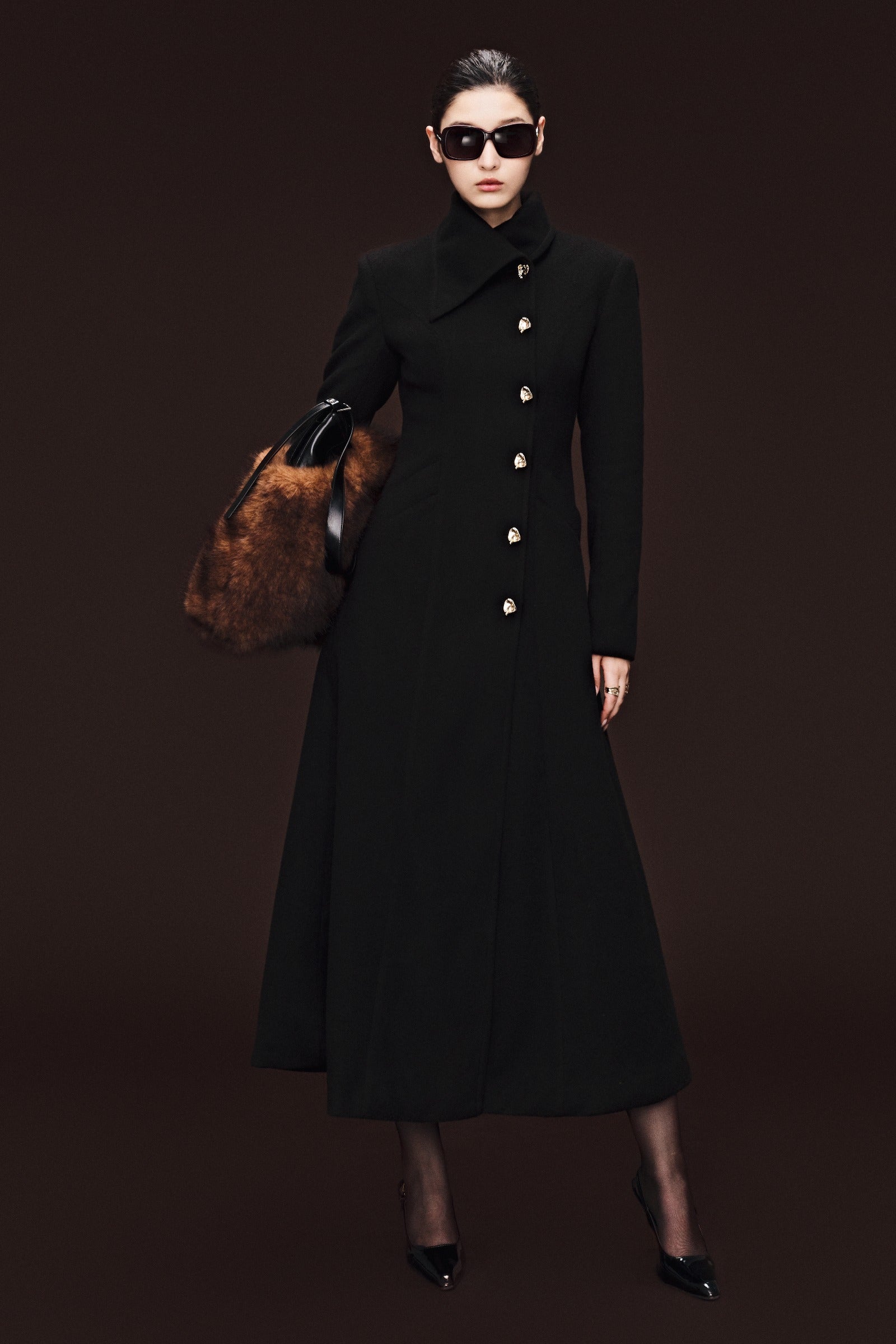 Valerie Asymmetric Neck Trench Coat