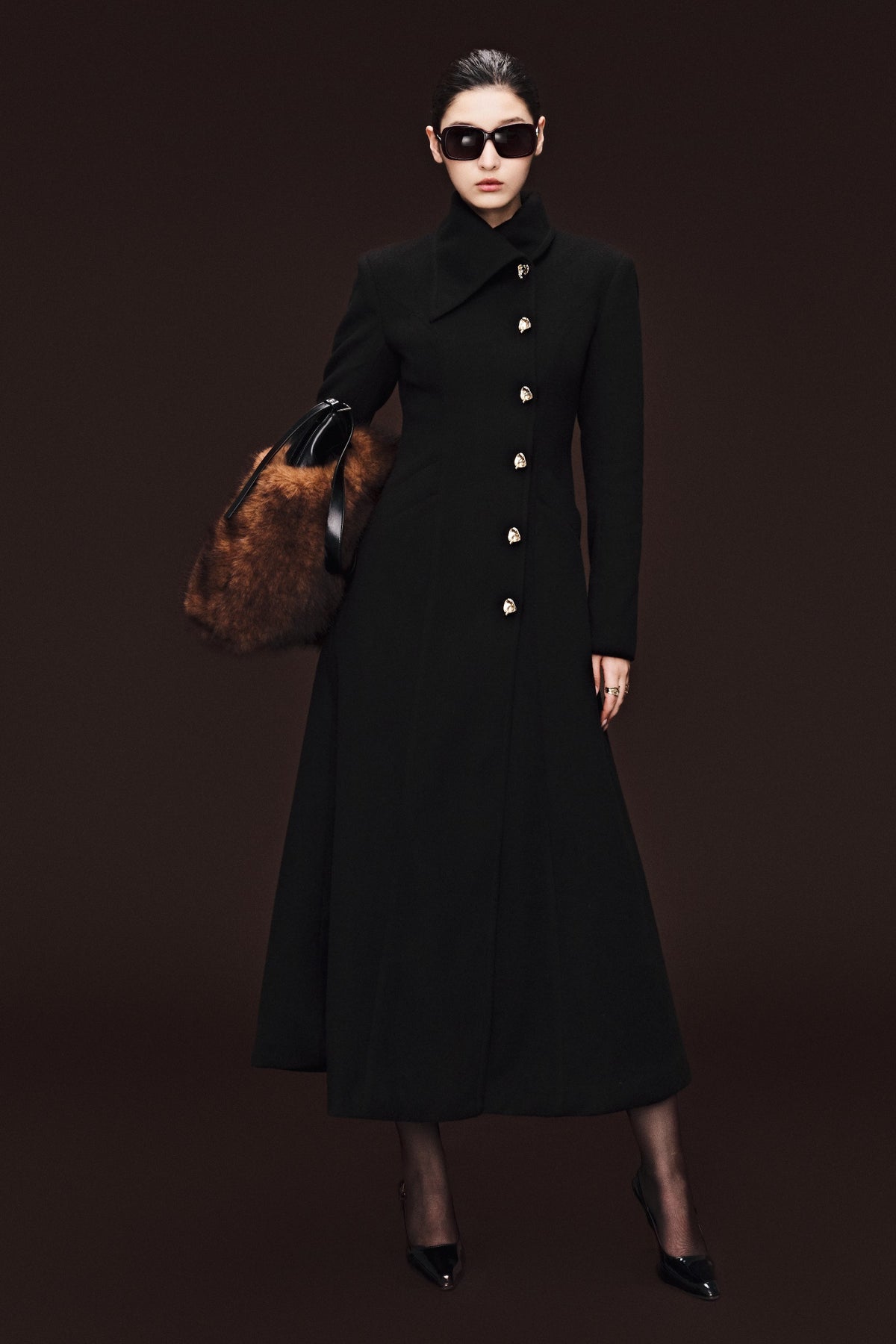Valerie Asymmetric Neck Trench Coat