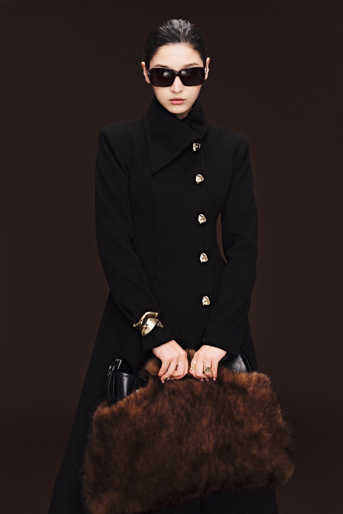 Valerie Asymmetric Neck Trench Coat