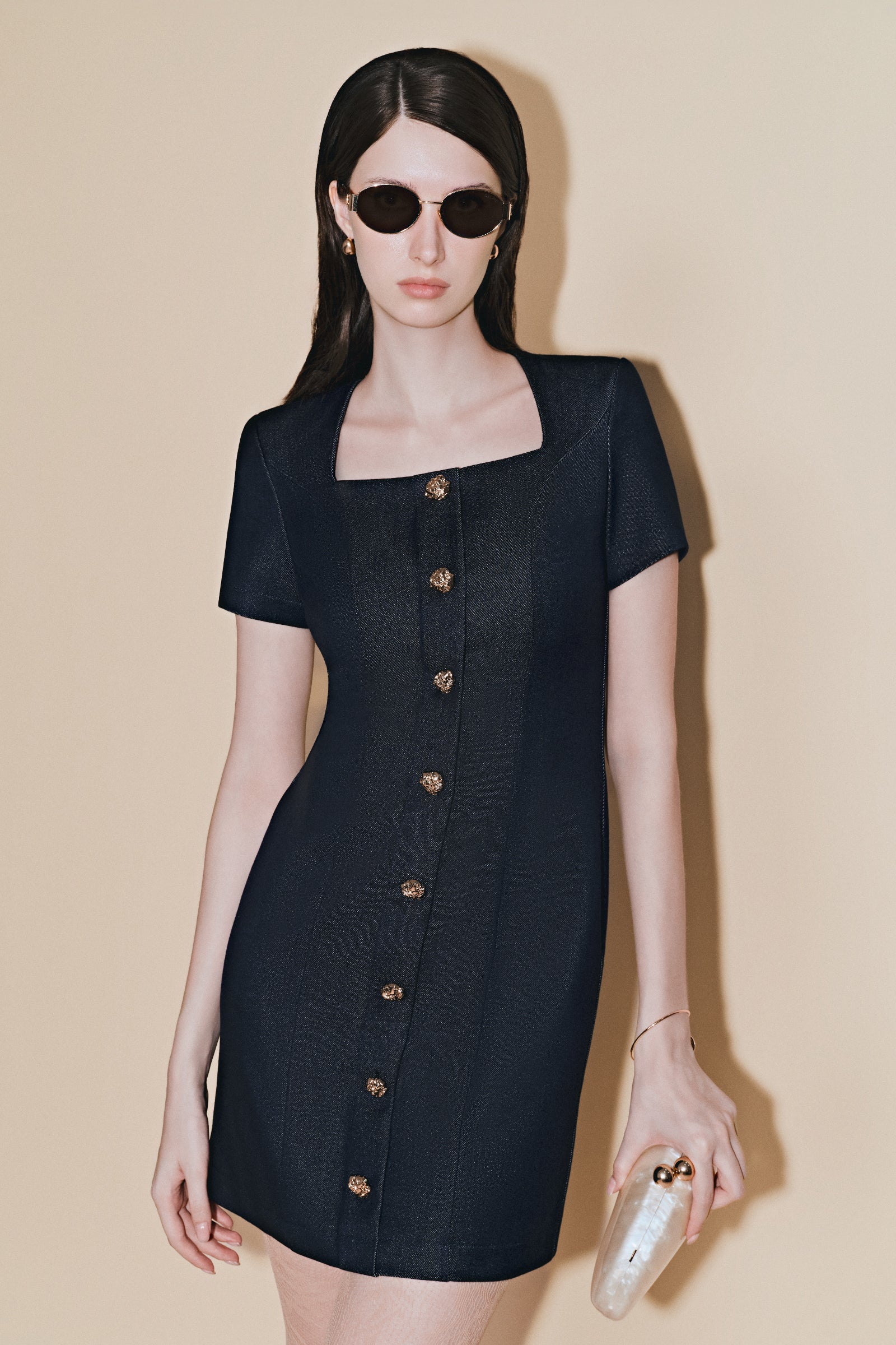 Isadora Button Mini Dress