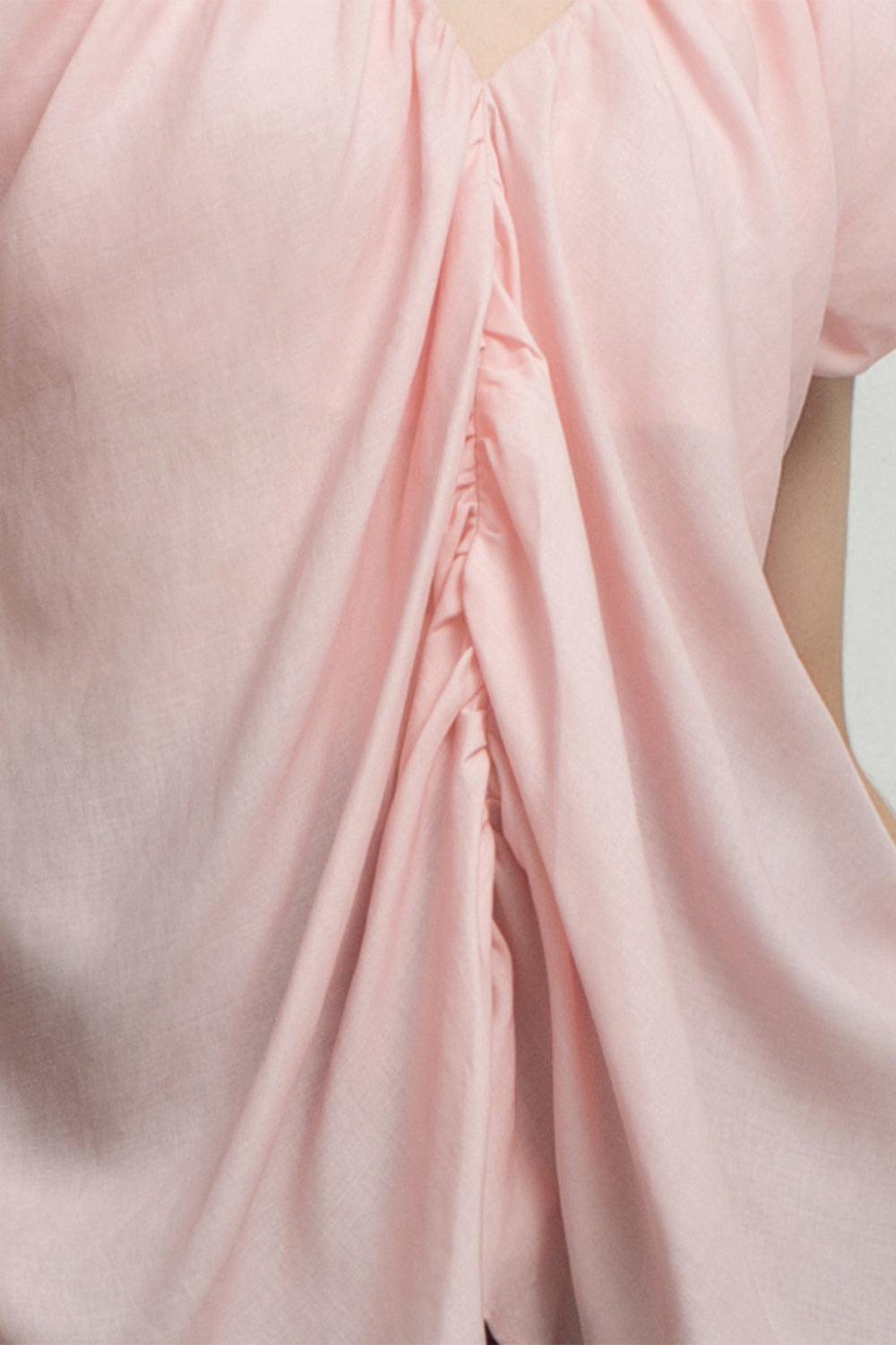 Madeleine Straight Gathered Cotton Top