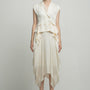 Averie Straight Ruffled Silk Gilet