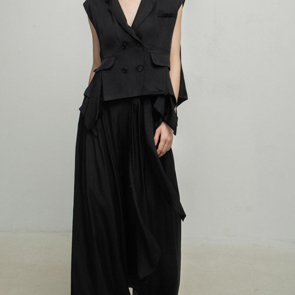 Aarna Straight Wide Leg Silk Floor Length Pants