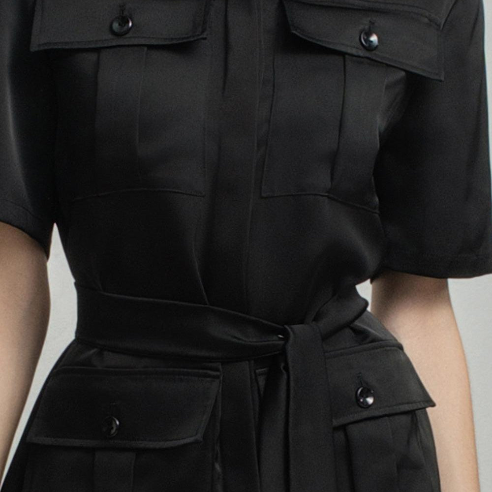 Giselle Straight Short Sleeved Silk Shirt