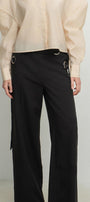 Teagan Straight Side Pocket Polyester Ankle Length Pants