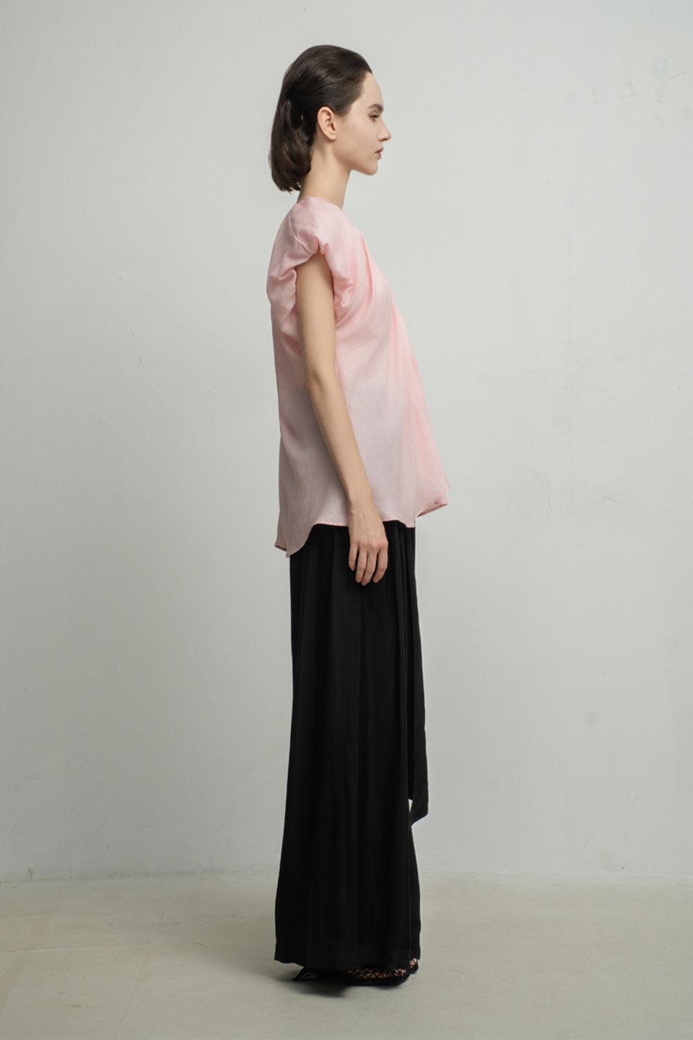 Madeleine Straight Gathered Cotton Top