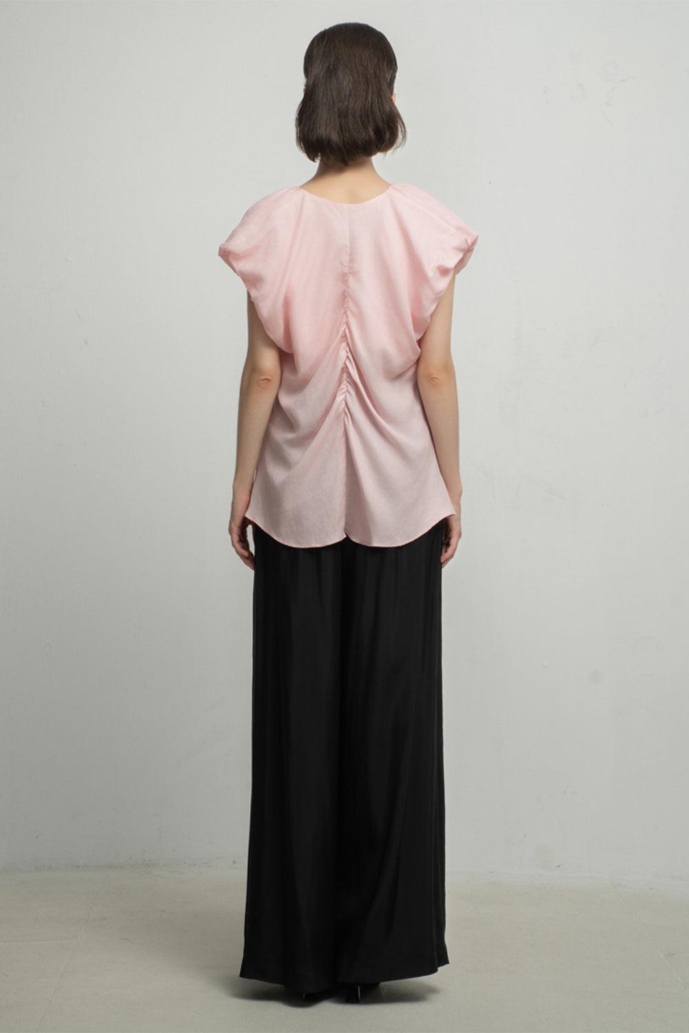 Madeleine Straight Gathered Cotton Top