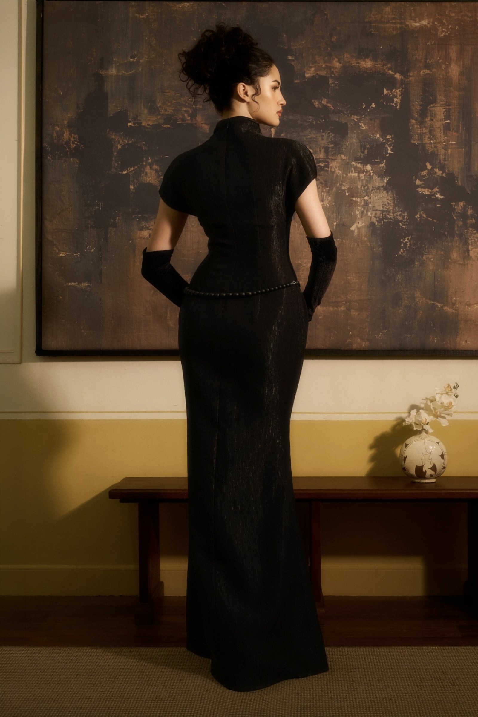 Mac Thanh High Neck Maxi Dress