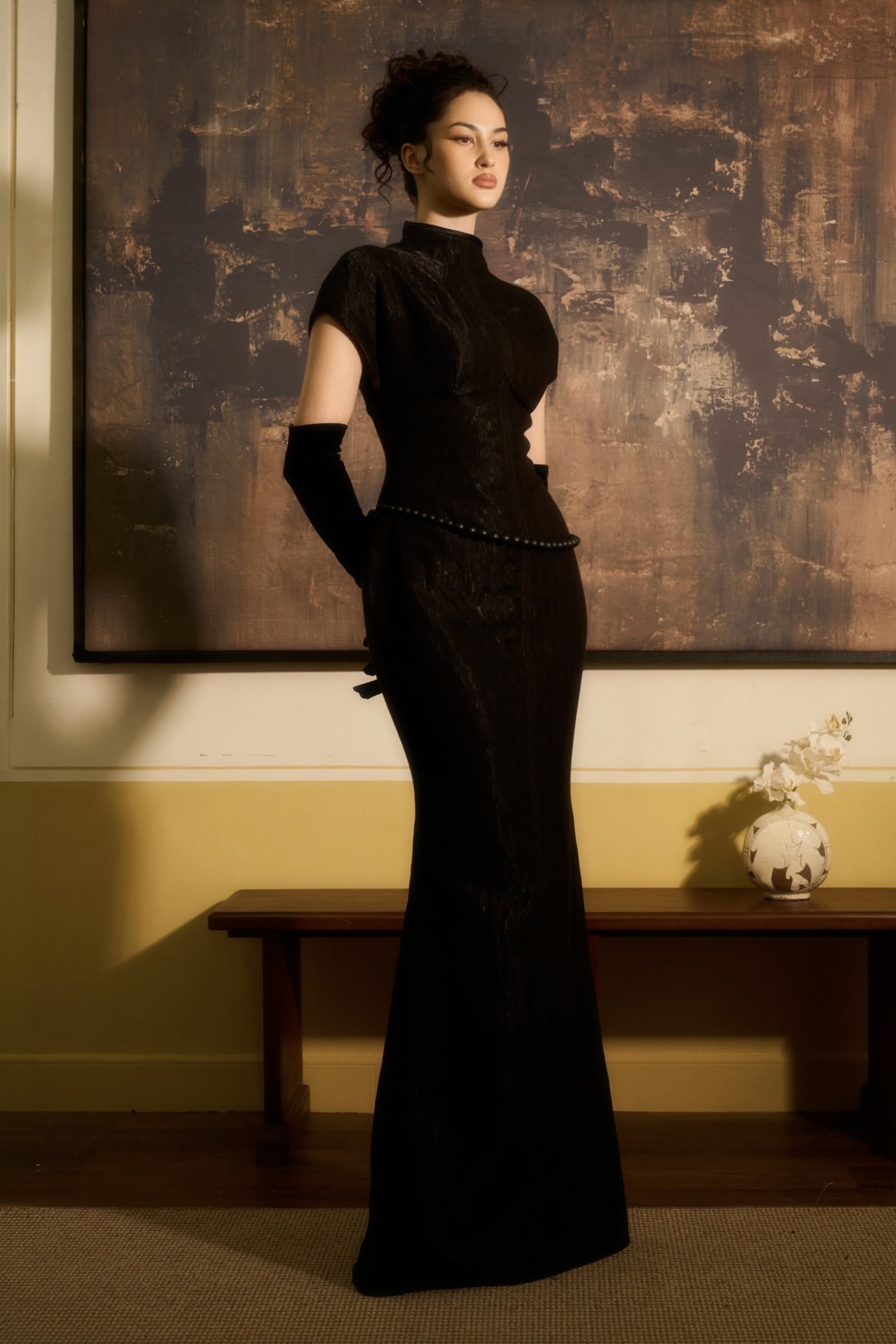 Mac Thanh High Neck Maxi Dress