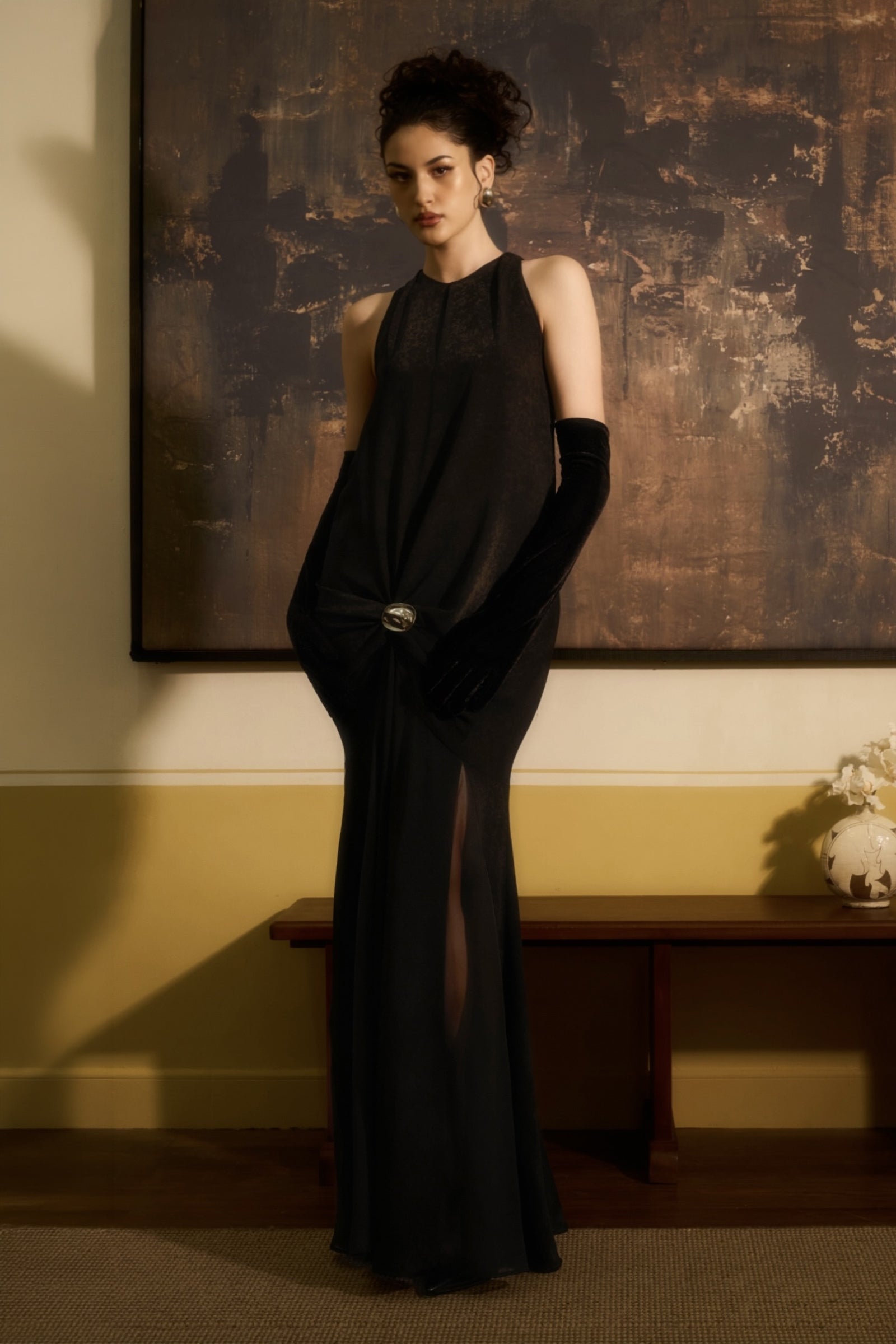 Da Lam Draped Maxi Dress