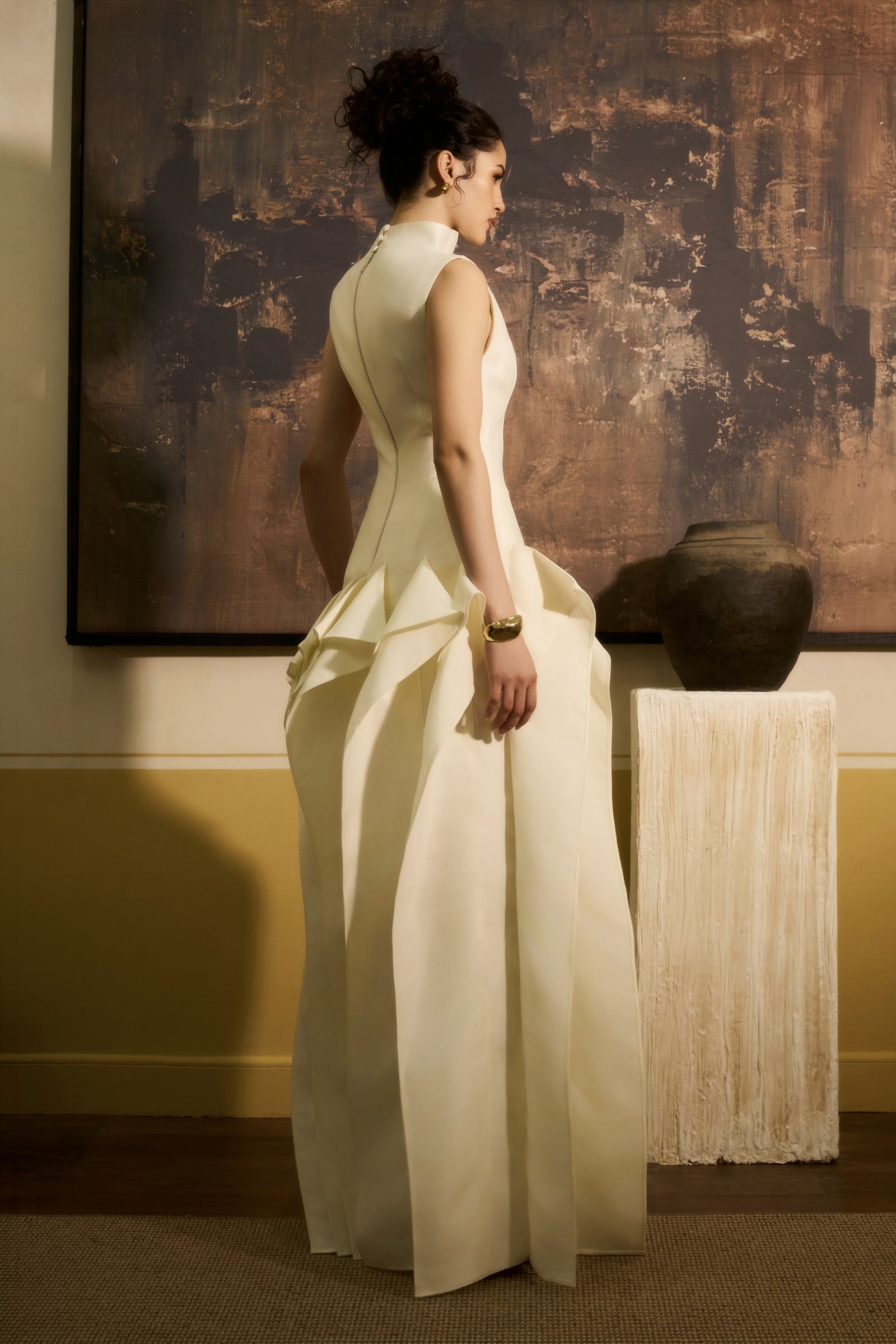 Tinh Van Draped Maxi Dress