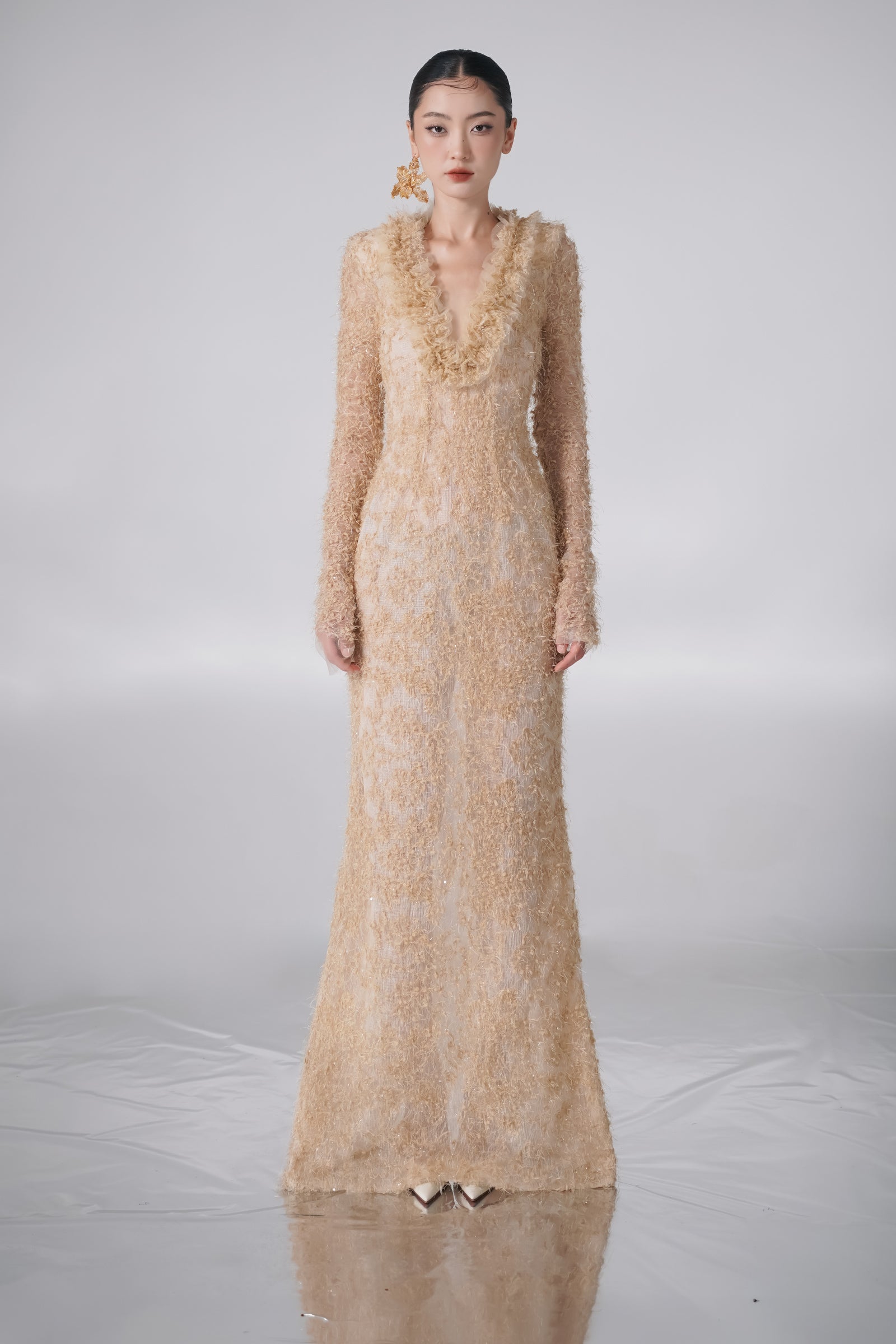 Thanh Cat V-Neck Maxi Dress