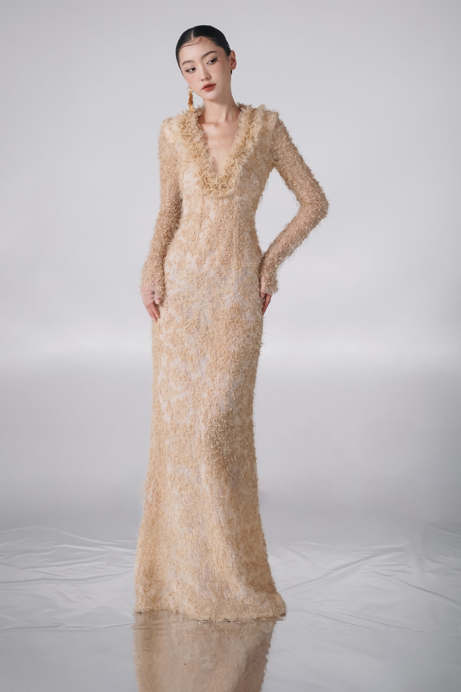 Thanh Cat V-Neck Maxi Dress