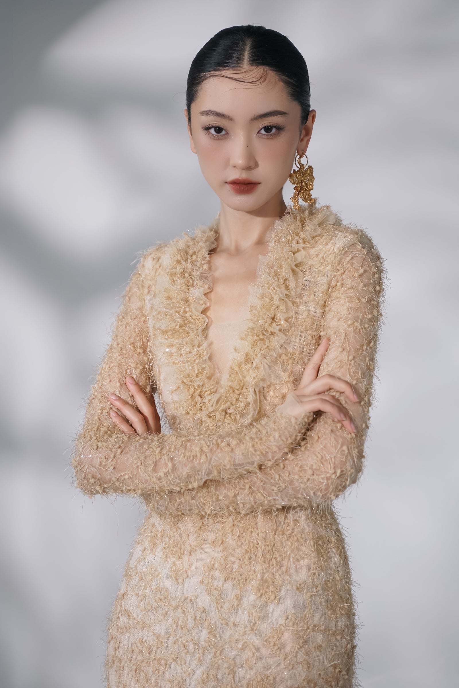 Thanh Cat V-Neck Maxi Dress