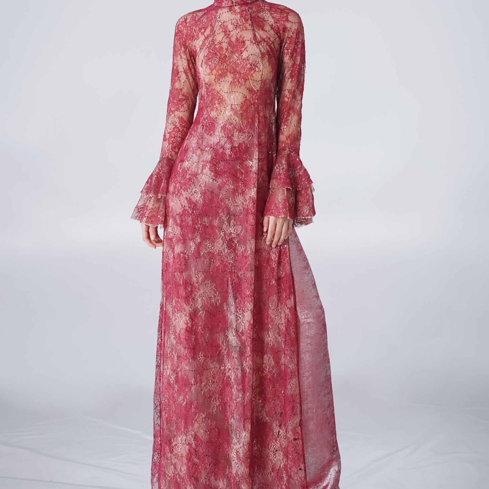 Tuu Chu Bell Sleeve Ao Dai Set