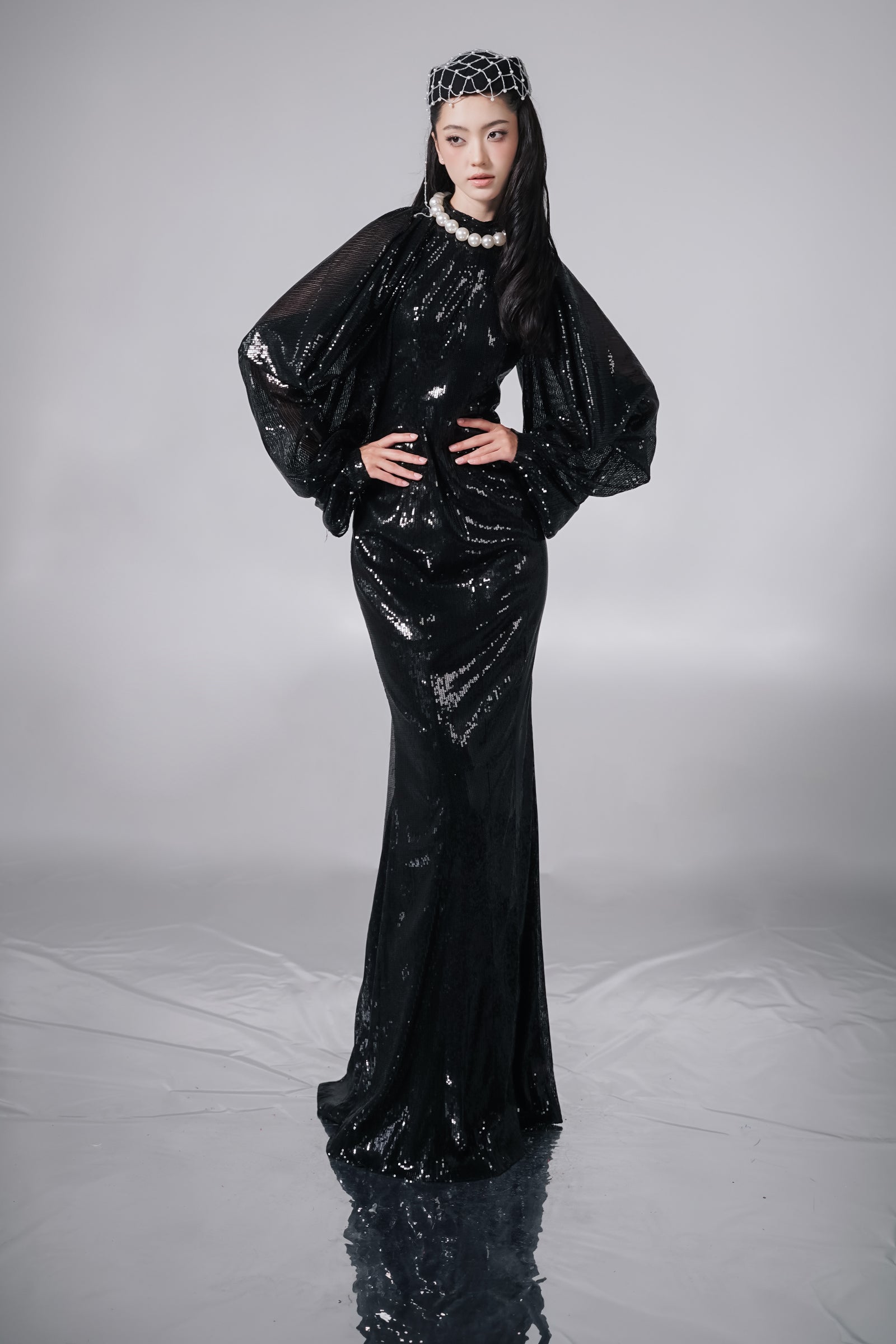 Nguyet Dan Split Sleeve Maxi Dress