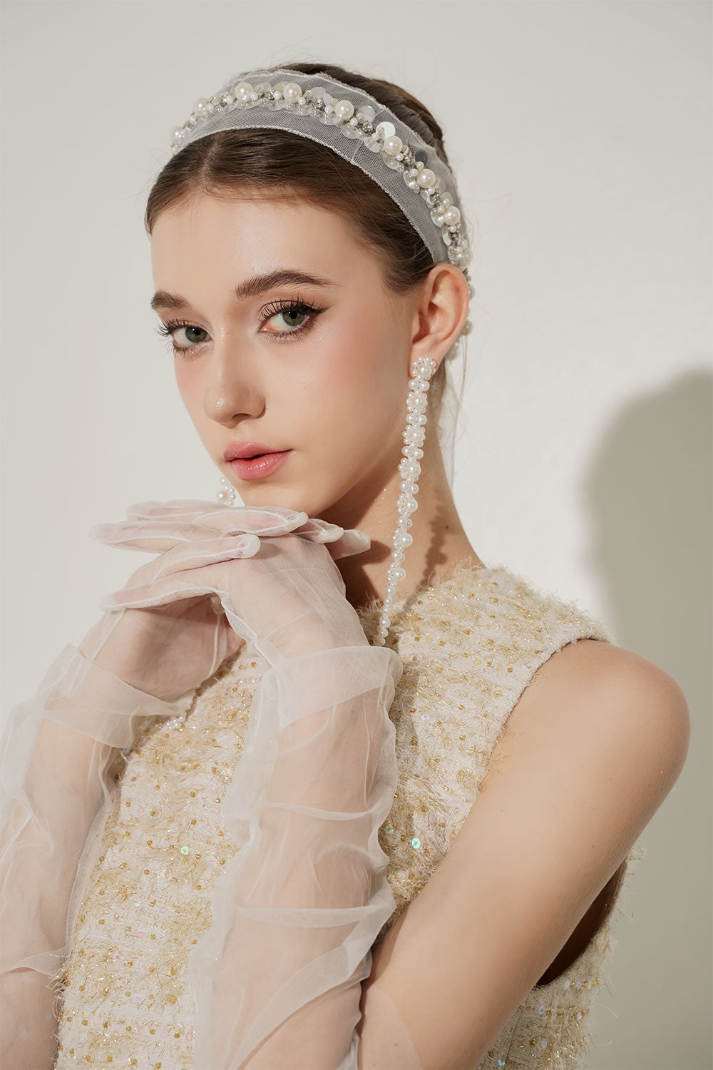 Nari Trapezoid Sleeveless Tweed Mini Dress