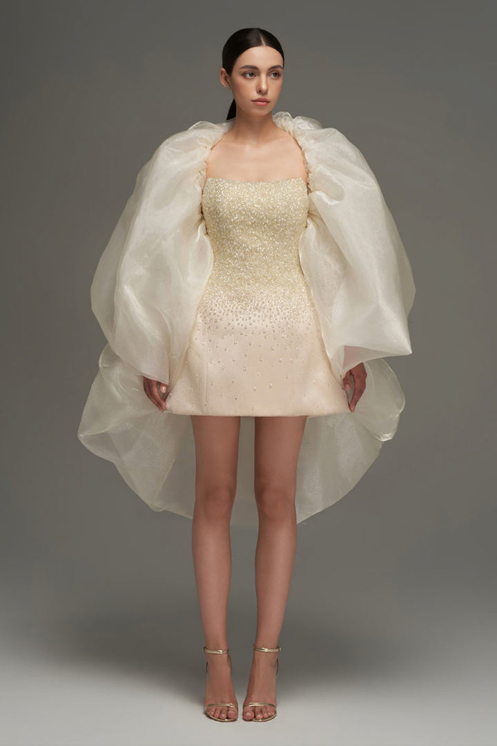 Cadence A-line Cape Sleeve Mini Dress - MEAN BLVD