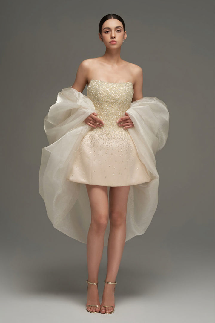 Cadence A-line Cape Sleeve Mini Dress - MEAN BLVD