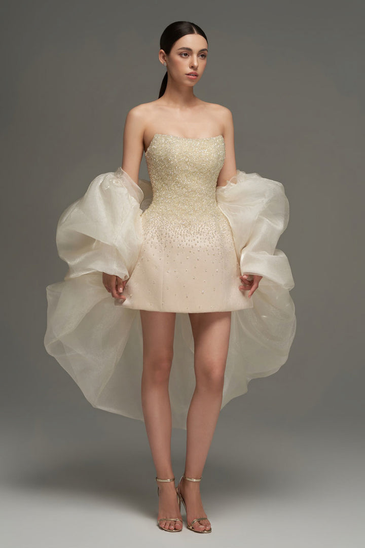 Cadence A-line Cape Sleeve Mini Dress - MEAN BLVD