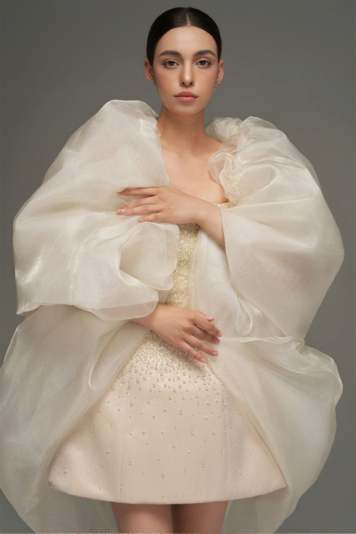 Cadence A-line Cape Sleeve Mini Dress - MEAN BLVD