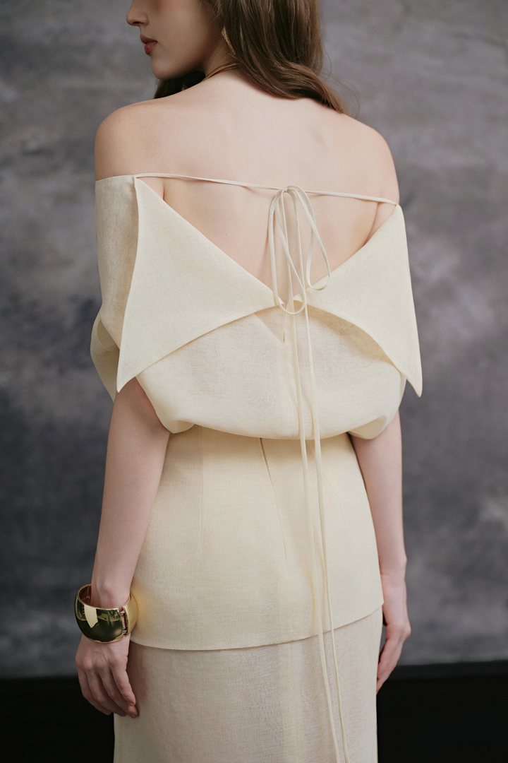 Caitlyn Blouson Silk Linen Top - MEAN BLVD