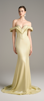 Calanthe Embellished Crystal Moiré Silk Mermaid Gown