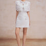 Cambrie Square Neck Applique Mini Dress - MEAN BLVD