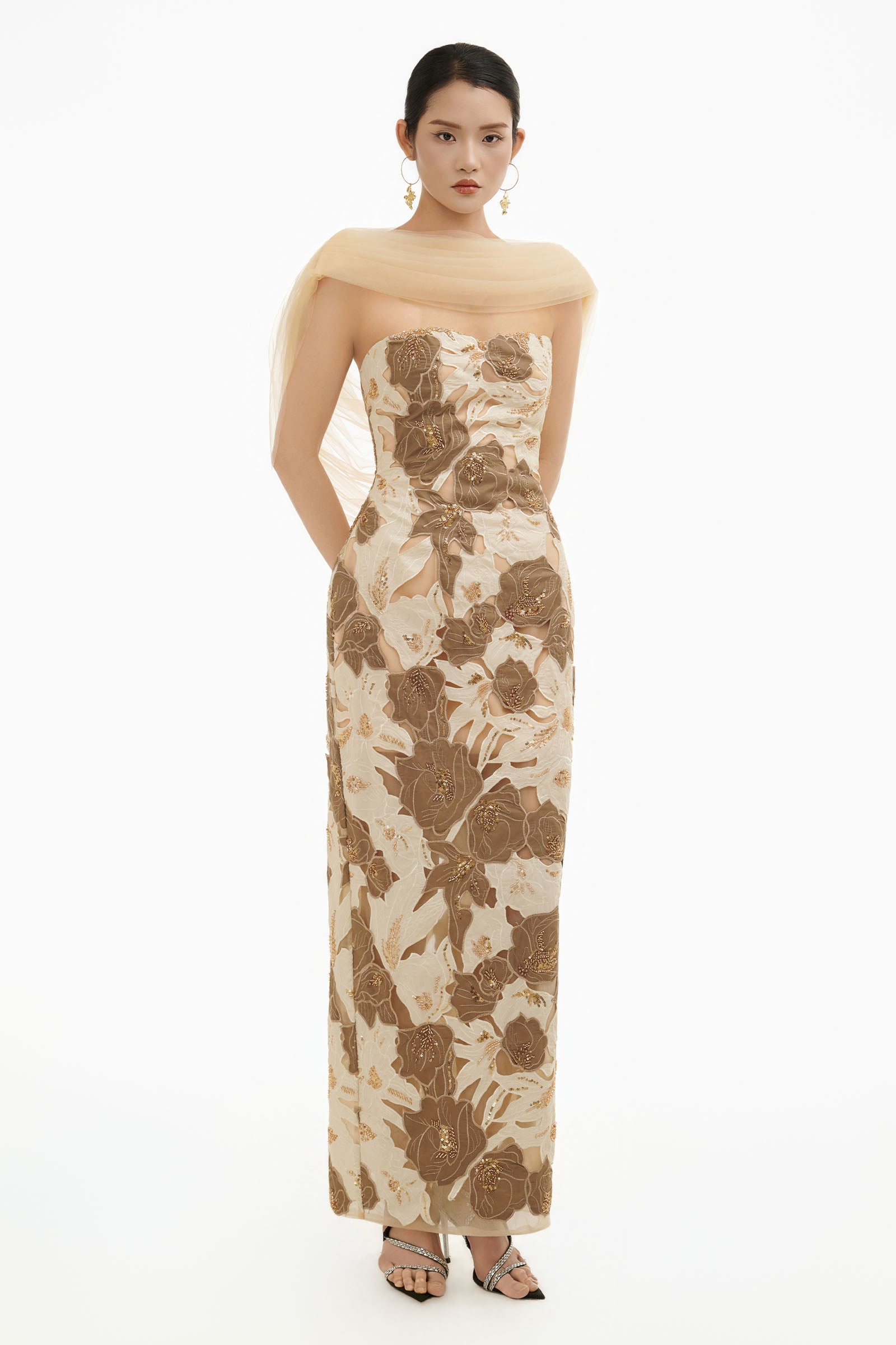 Camellia Embroidery Maxi Dress - MEAN BLVD