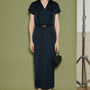 Camila V-Neck Satin Midi Dress - MEAN BLVD