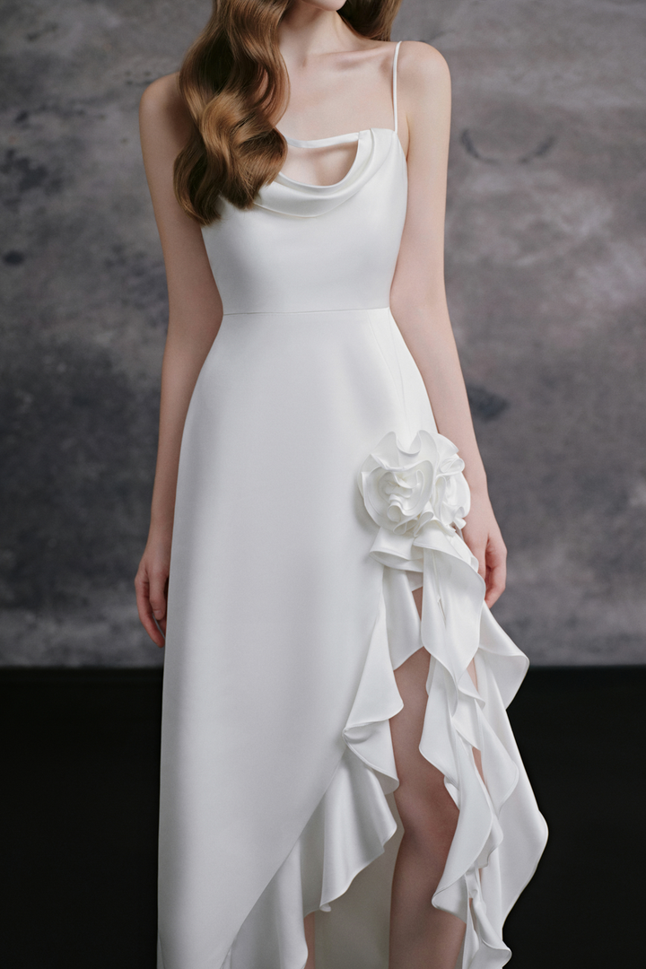 Camy Cowl Ruffle Maxi Dress - MEAN BLVD