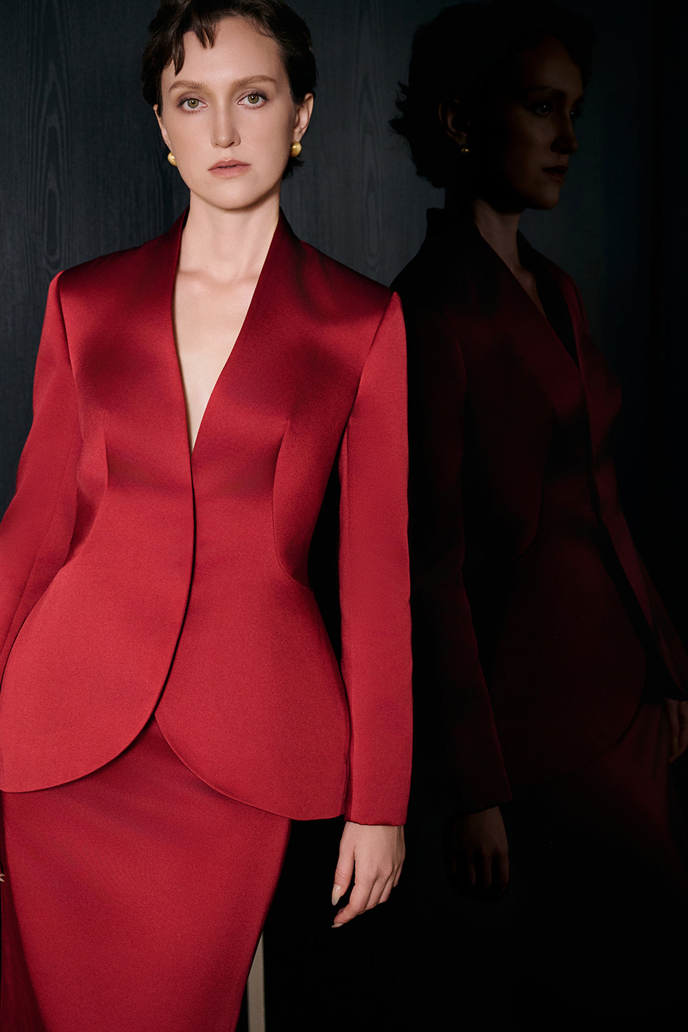 Capella Peplum Taffeta Blazer