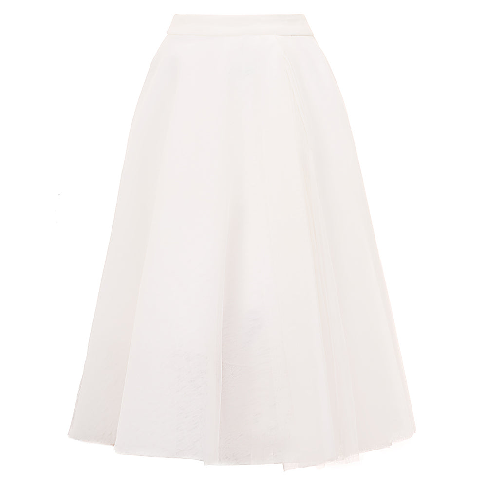 Sophia A-line Flared Tulle Midi Skirt
