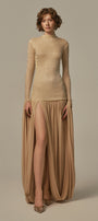 Cascade Mock Neck Maxi Dress - MEAN BLVD