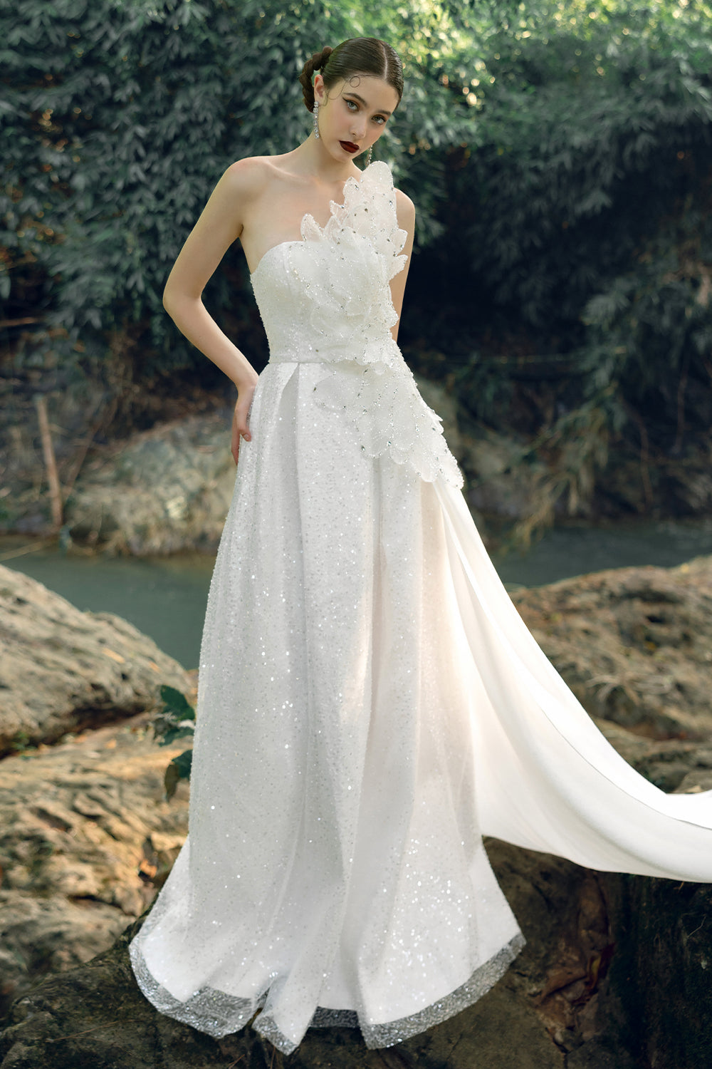 cascade maxi dress Rori Tulle Cascade Maxi Dress Orchid