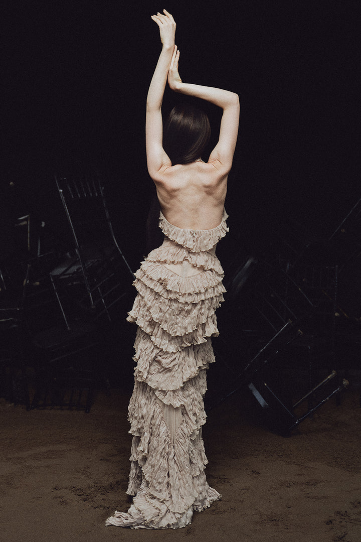 Cassandra Mermaid Ruffle Maxi Dress - MEAN BLVD