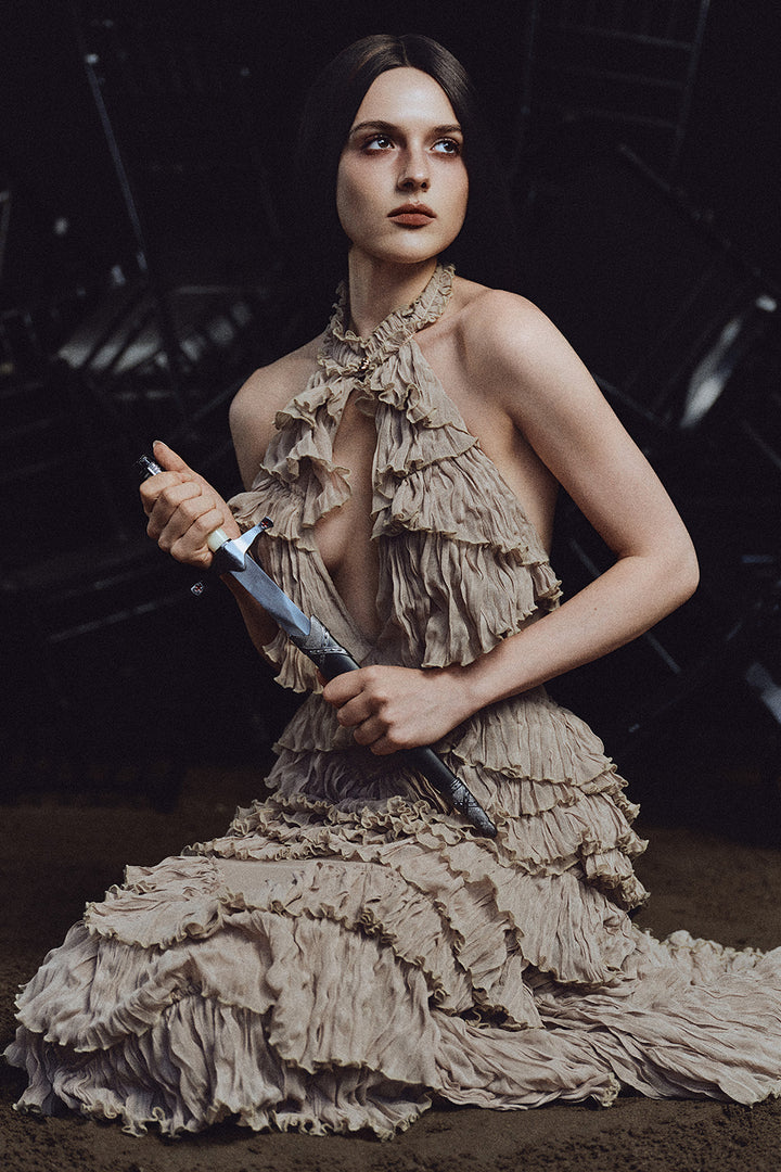 Cassandra Mermaid Ruffle Maxi Dress - MEAN BLVD