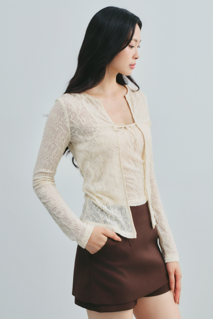 Cassia Round Neck Ribbon Top - MEAN BLVD