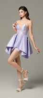 Cat-Eye Neckline Crystal Embellished Mini Dress 6